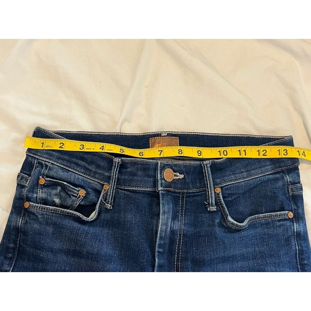 Mother Denim The Weekender Fray Flare Jeans in Teaming Up Blue Size 27 *Hemmed* - Picture 11 of 16